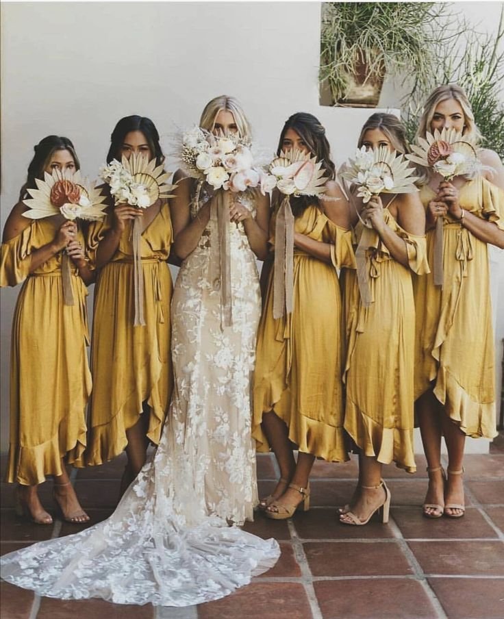 golden yellow wedding dress