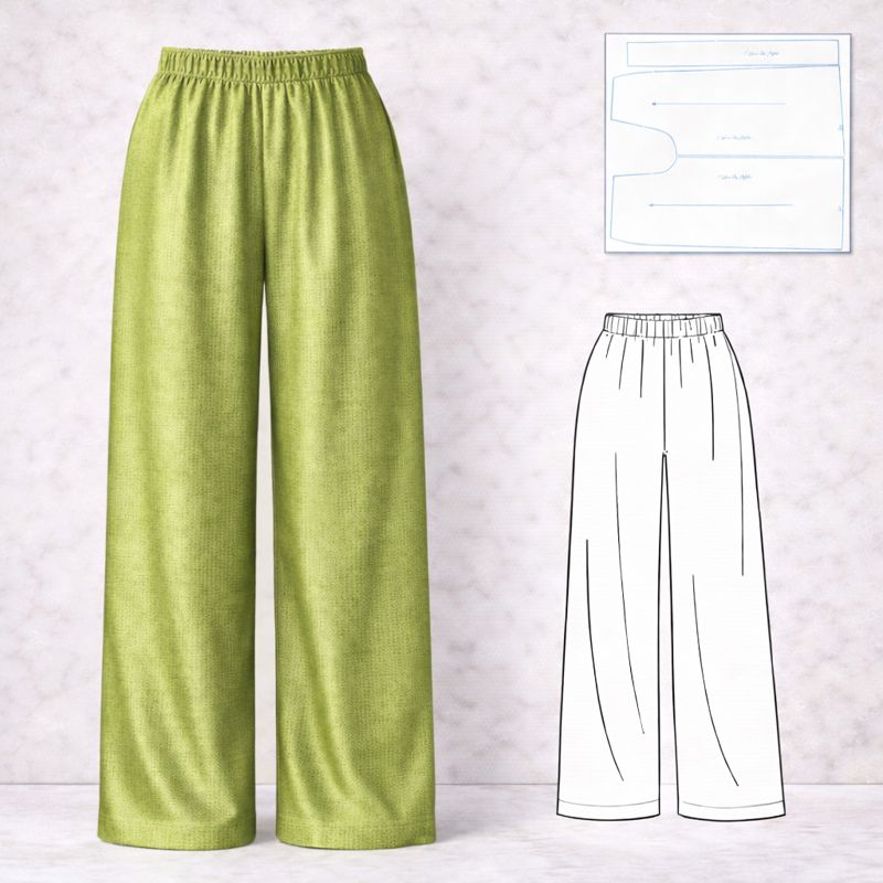 الگو شلوار بگ سه سایزی متد ترک